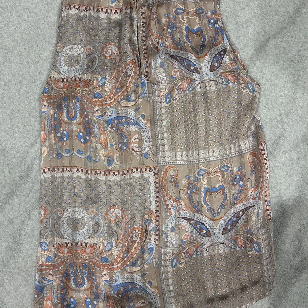 Rachel‎ Zoe Sleeveless Paisley Blouse Women’s Small Boho Smocked Top - Picture 5 of 6